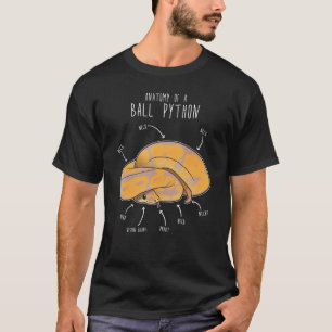 Camiseta Anatomia de Banana Ball Python, Engraçado Réptil S