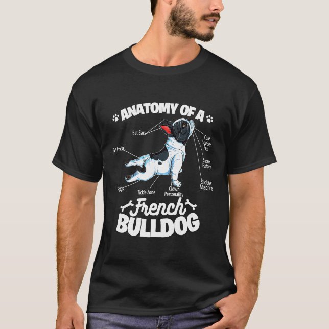 Camiseta Anatomia De Bulldog Francês (Frente)
