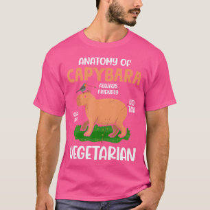 Camiseta Anatomia De Capybara Funny Cavies Rodent Capybara