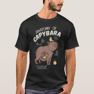 Camiseta Anatomia De Capybara Rodent Animais Capybaras Engr