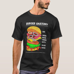 Camiseta Anatomia De Cheeseburger De Comida Rápida De Um Bu