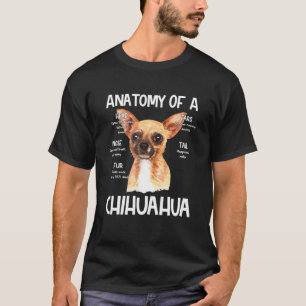 Camiseta Anatomia De Chihuahua Para Cachorros Prendam Ruído