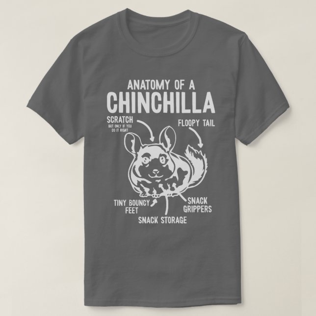 Camiseta Anatomia De Chinchilla Chinchillas (Frente do Design)