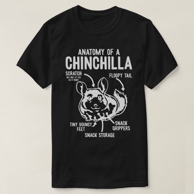 Camiseta Anatomia De Chinchilla Chinchillas (Frente do Design)