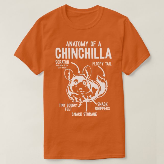 Camiseta Anatomia De Chinchilla Chinchillas (Frente do Design)