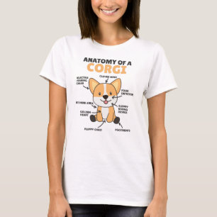 Camiseta Anatomia De Corgi Cute Cães Engraçados