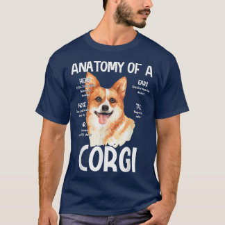 Camiseta Anatomia De Corgi Para Cachorros Alavanca Ruído Ca