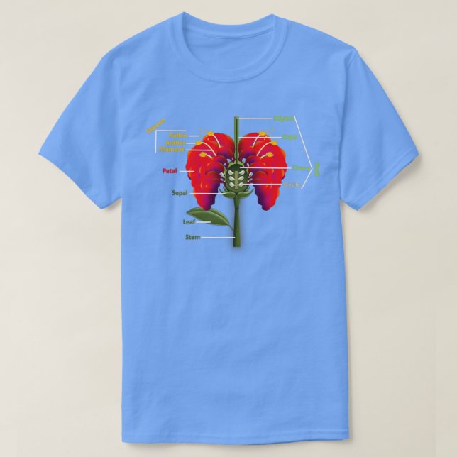 Camiseta Anatomia de Flor (Frente do Design)