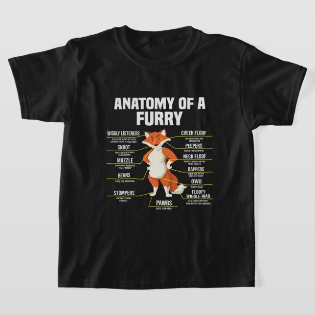 Camiseta Anatomia De Furries Fandom Engraçado (Postura )