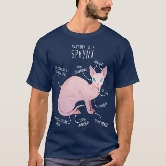 Camiseta Anatomia de Gatos Esphynx