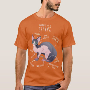 Camiseta Anatomia de Gatos Esphynx 2