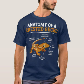 Camiseta Anatomia De Gecko Eyelash Lizard Herpetol Detido