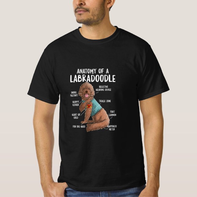 Camiseta Anatomia De Labradoodle Labrador Retriever (Frente)