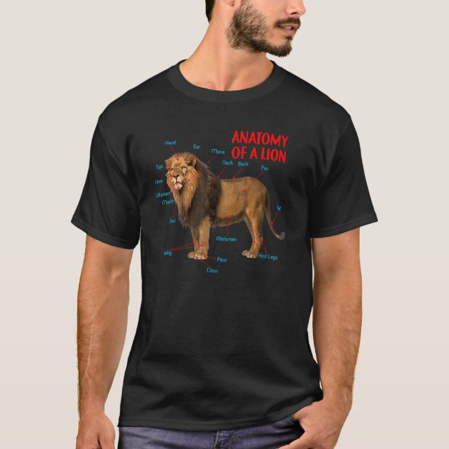 Camiseta Anatomia De Leão Gráfico (Frente)