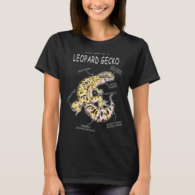 Camiseta Anatomia De Leopard Gecko Para Réptil (Frente)
