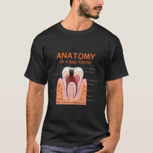 Camiseta Anatomia De Mau Humor Dental Dos Dentes Para Ortod