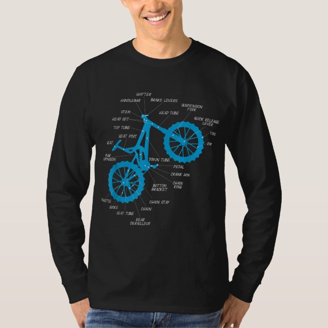 Camiseta Anatomia de MTB - Peças de Bike de Montanha atrave (Frente)