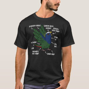 Camiseta Anatomia de Papagaio I Pionus de Cabeça Branca