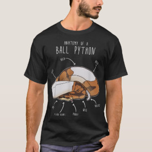 Camiseta Anatomia de Piebald Ball Python, Funny Reptile Sn