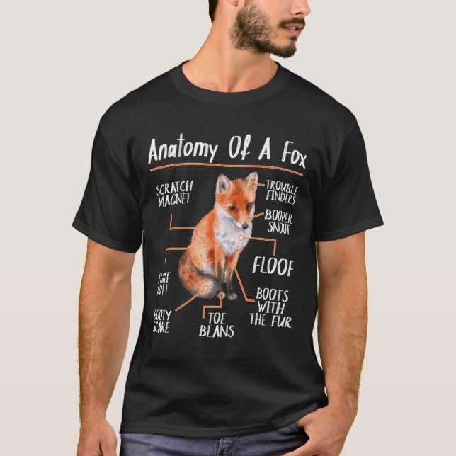 Camiseta Anatomia De Raposa Vermelha Dotada (Frente)