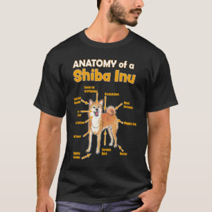 Camiseta anatomia de Shiba Inu para ela e para ele