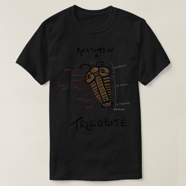 Camiseta Anatomia de Trilobita (Frente do Design)