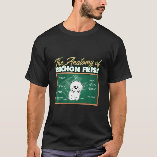 Camiseta Anatomia De Um Bichon Frise I Engraçado Bichon Fri (Frente)