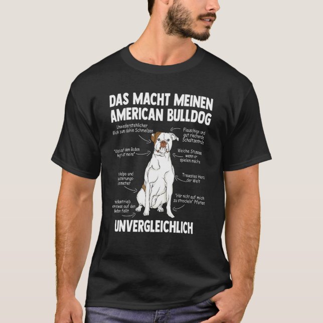 Camiseta Anatomia De Um Bulldog Americano (Frente)