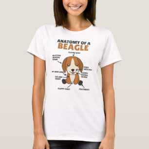 Camiseta Anatomia De Um Cachorro De Beagle Cute Cachorro