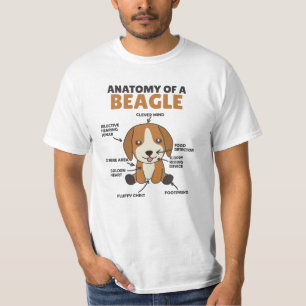 Camiseta Anatomia De Um Cachorro De Beagle Cute Cachorros