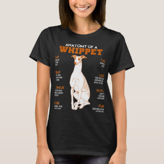 Camiseta Anatomia De Um Cachorro De Whippet T Mostra Presen