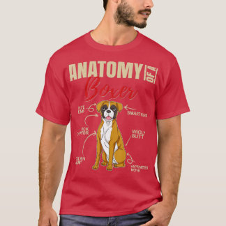 Camiseta Anatomia de um Cachorro Engraçado Boxer