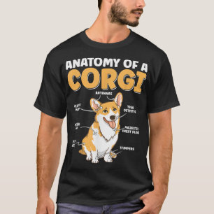 Camiseta Anatomia de um Cachorro Engraçado Corgi Oferece Lo