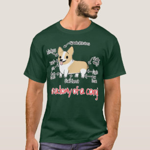 Camiseta Anatomia De Um Cachorro Engraçado De Corgis Sobrev
