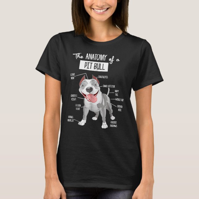 Camiseta Anatomia De Um Cachorro Pitbuloso (Frente)