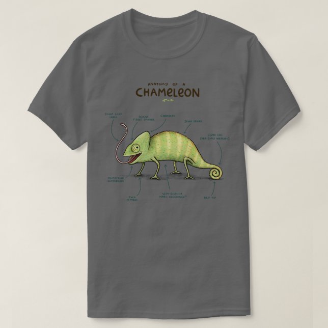 Camiseta Anatomia de um camaleão (Frente do Design)