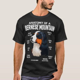 Camiseta Anatomia de um cão de montanha Bernês Engraçado Pr