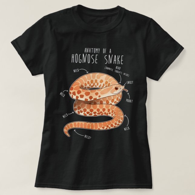 Camiseta Anatomia de um Cobra Albino Hognose (Frente do Design)