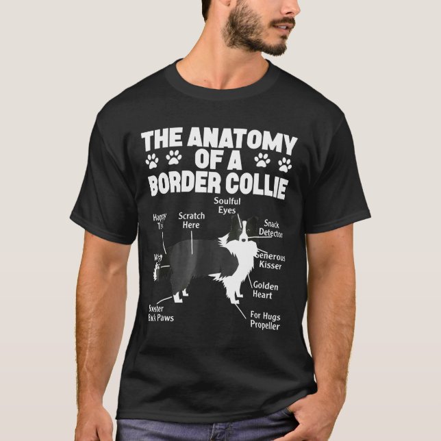 Camiseta Anatomia De Um Collie Fronteiriço (Frente)