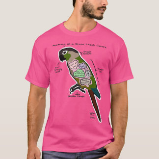 Camiseta Anatomia de um Conure de Cheek Verde