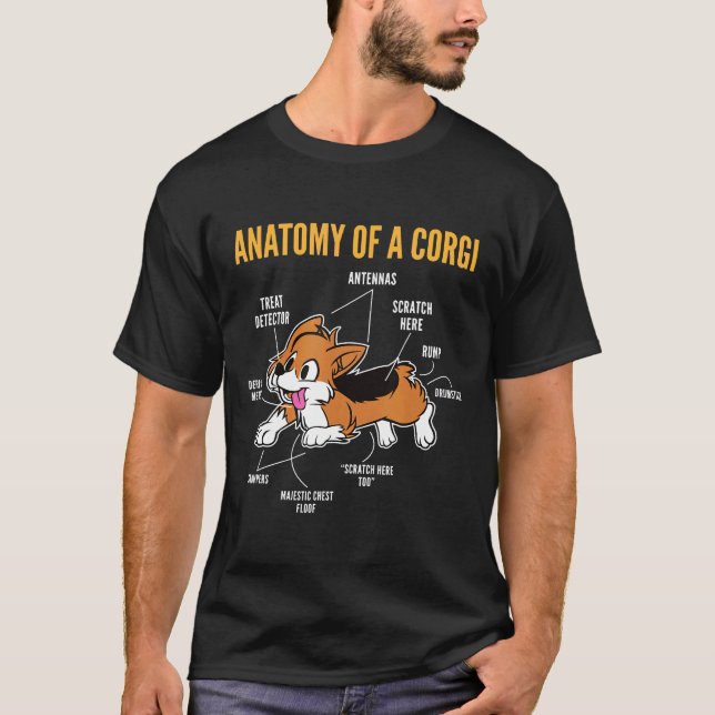 Camiseta Anatomia de um Corgi (Frente)