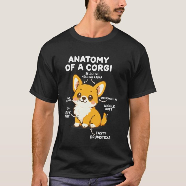 Camiseta Anatomia de um Corgi (Frente)