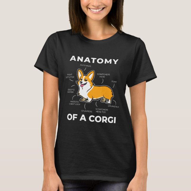 Camiseta Anatomia de um Corgi para Cachorrinhos (Frente)