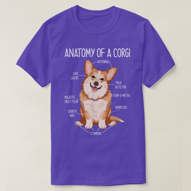 Camiseta Anatomia De Um Corgi, Presentes Para Alutadores De (Frente do Design)