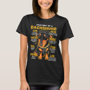 Camiseta Anatomia De Um Dachshund Para Cachorro-Isqueiro