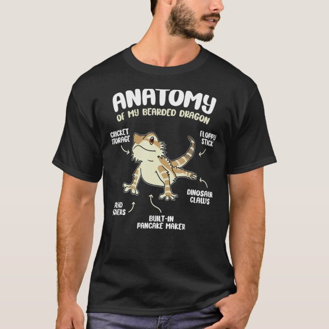 Camiseta Anatomia De Um Dragão Com Mancas Para Répteis (Frente)