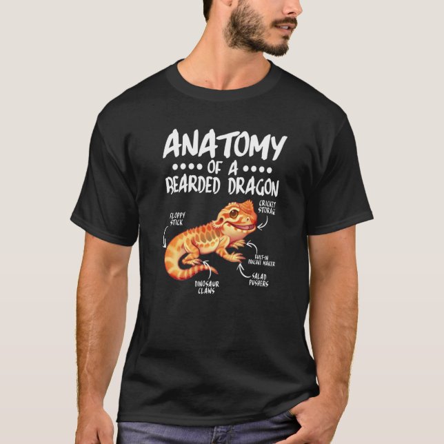 Camiseta Anatomia De Um Dragão Com Mancas Para Répteis (Frente)