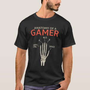 Camiseta Anatomia De Um Esqueleto De Jogador Mão Homens Eng