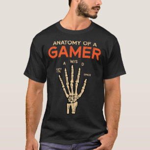 Camiseta Anatomia De Um Esqueleto De Jogador Mão Homens Eng