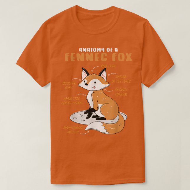 Camiseta Anatomia De Um Fennec Fo Design Para Os Amantes De (Frente do Design)